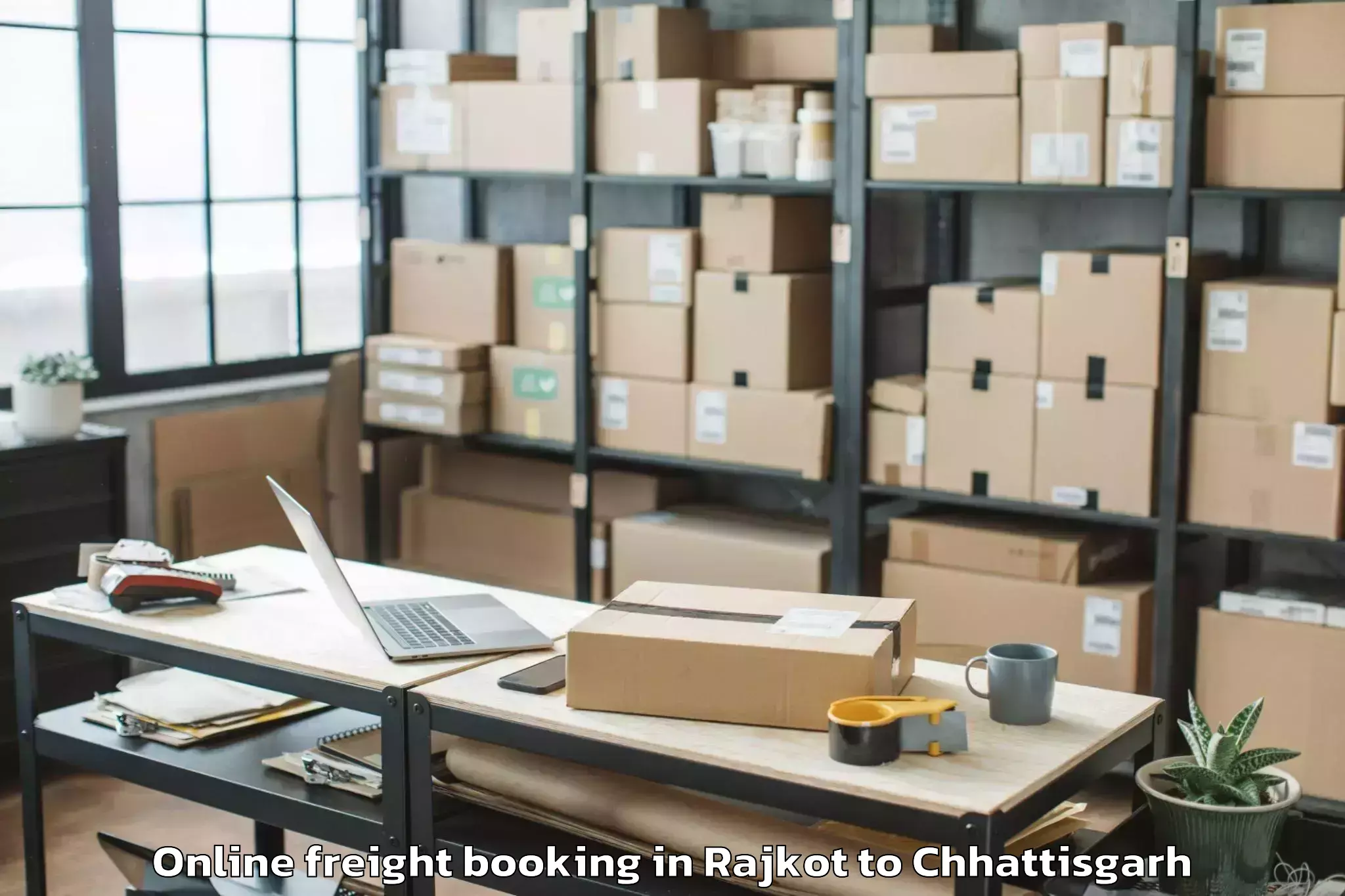 Book Rajkot to Tokapal Online Freight Booking Online